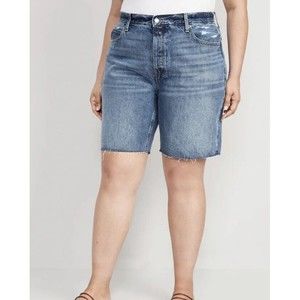 Old Navy High Waisted Shorts Slouchy Button-Fly Cut-Off Jean Shorts Size 26 NWTs
